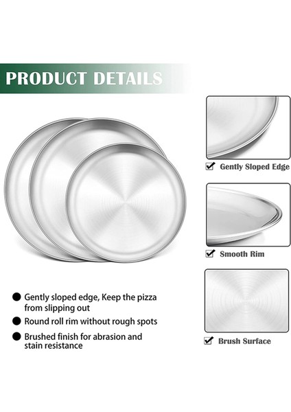 3 Adet Pişirme Pizza Tepsisi, 12 Inç ve 13.5 Inç Paslanmaz Çelik Pişirme Pizza Tepsisi, Pizza Kek, Barbekü Için Uygun (Yurt Dışından) fırsatları