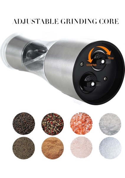2x Biber ve Tuz Öğütücü 2'si 1 Arada, Seramik Rotor ile Ayarlanabilir Kalınlığa Sahip Çift Değirmen Çalkalayıcı, Mutfak Pişirme (Yurt Dışından) fırsatları