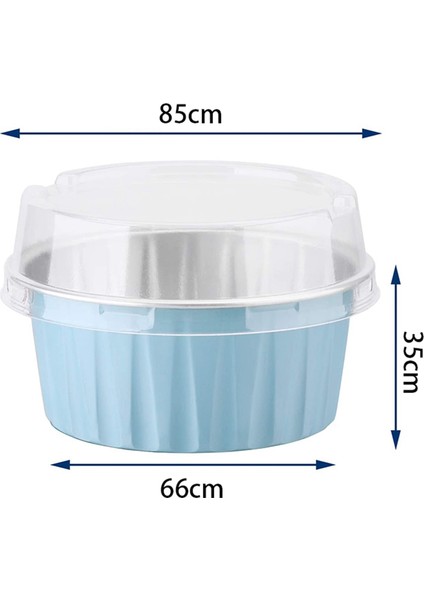 200 Adet 5 Oz 125 ml Tek Kullanımlık Kek Pişirme Bardak Muffin Gömlekleri Kapaklı Bardak Alüminyum Folyo Cupcake Pişirme Bardak-Mavi (Yurt Dışından) indirimleri