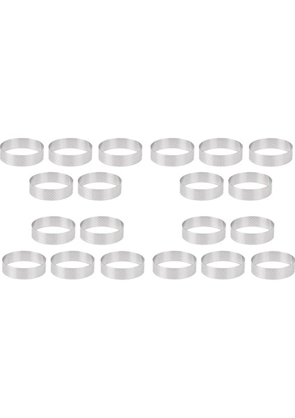 20X Dairesel Paslanmaz Çelik Tart Yüzük Kule Pasta Kek Kalıbı Delikli Kek Mus Halkası (Yurt Dışından)