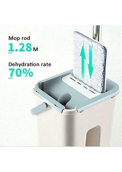 Zemin 360 Derece Dönebilen Teleskopik Saplı Kendi Kendini Temizleyen Düz Paspas, Mikrofiber Pedli ve Temizleme Kovası (Yurt Dışından) fiyatları