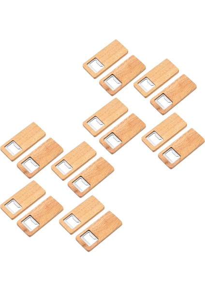 16 Paket Ahşap Bira Şişe Açacağı Ahşap Saplı Tirbuşon Paslanmaz Çelik Kare Açacakları Bar Mutfak Aksesuarları Hediye (Yurt Dışından)