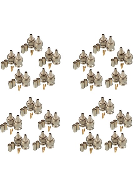 40 Takım 3 Parçalı Bnc Erkek RG58 Fiş Kıvrımlı Konnektörler (Yurt Dışından)