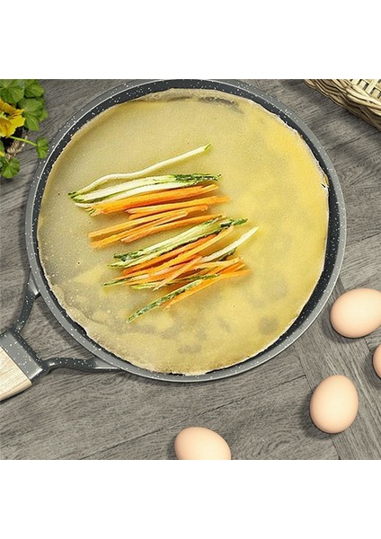 28CM Taş Kızartma Tavası Yapışmaz Dökme Demir Gözleme Tava Omlet Tenceresi Gaz Sobası Indüksiyon Ocak Mutfak Tencere (Yurt Dışından)