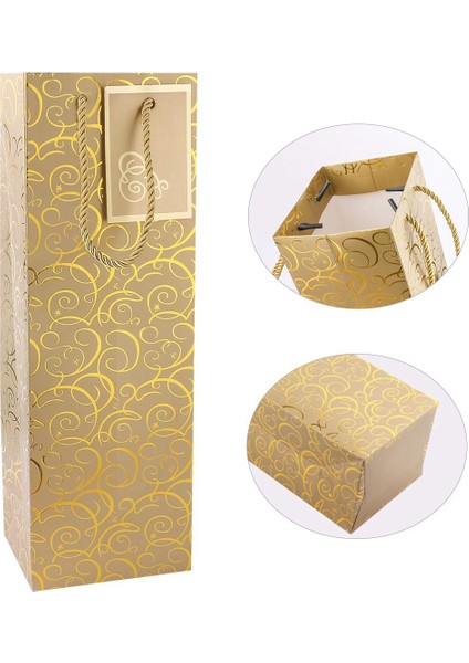 Şarap Torbaları, Kraft Kağıt Şarap Torbası 10 Adet Hediye Kulplu Şarap Torbaları, Tek Şişe Kağıt Şarap Torbası Noel, Parti, Alışveriş, Perakende Mal Için Toplu (Yurt Dışından) fiyatları