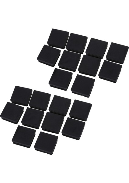 40MM x 40MM Plastik Kare Boru Uçları Uç Körleme Kapakları Siyah 20 Adet (Yurt Dışından)