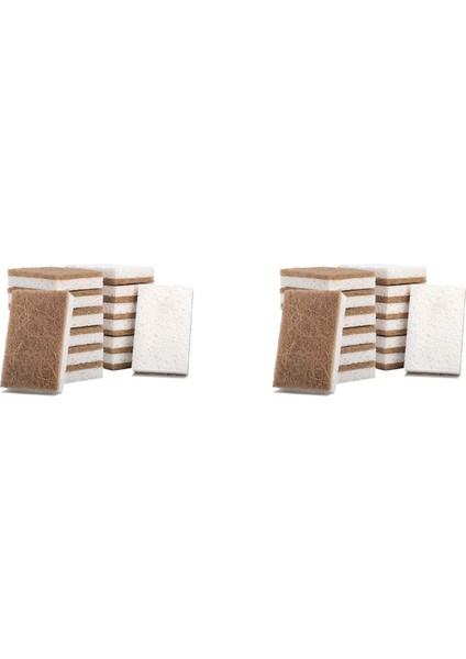32PCS Biyobozunur Gübrelenebilir Selüloz Mutfak Süngerleri Hindistan Cevizi Scrubber - Bulaşık Temizleme Için Çevre Dostu Sünger (Yurt Dışından)