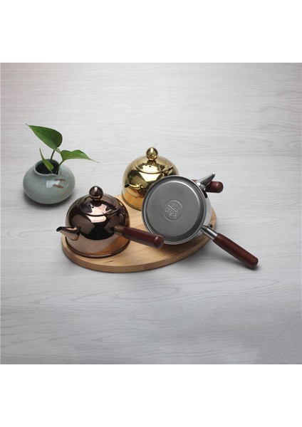 500ML Tek Kolu Su Isıtıcısı Indüksiyon Küçük Kahve Süt Çaydanlık 304 Paslanmaz Çelik Açık Su Kazanı Drinkware Gaz Bronz (Yurt Dışından)