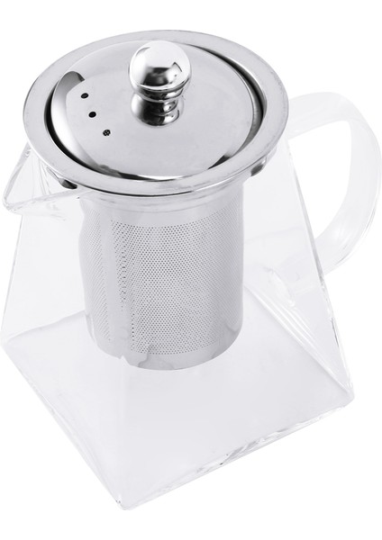 2x Demlikli Kare Cam Çaydanlık, Süzgeçli 550 ml Borosilikat Çaydanlık, Gevşek Çay Için Şeffaf Yaprak Çaydanlıklar (Yurt Dışından)