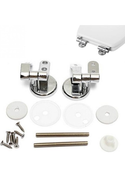 4x Alaşım Yedek Klozet Menteşeleri Montaj Seti Krom Tuvalet Aksesuarları Için Bağlantı Parçaları Vidaları ile (Yurt Dışından) fırsatları