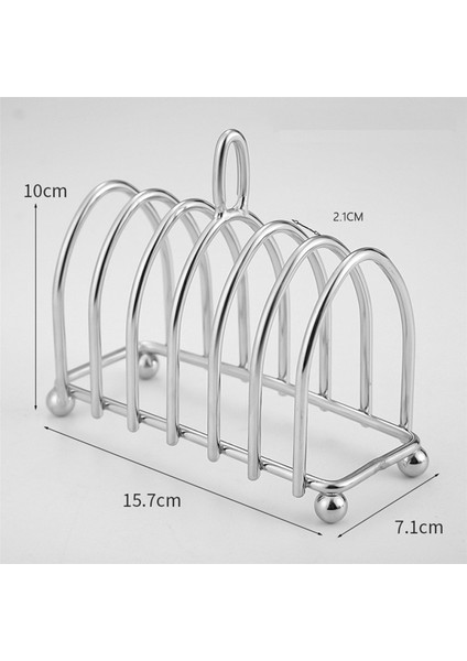 2x Tost Ekmeği Raf Tutucu 6 Dilim Paslanmaz Çelik Tost Rafı, Top Ayaklı ve Döngü Taşıma Kolu (Yurt Dışından)