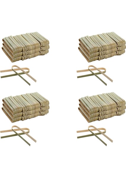 480 Paket Mini Bambu Maşa, 4 Inç Tek Kullanımlık Maşa, Çevre Dostu Mini Tek Kullanımlık Bambu Gereçler Tost Maşası (Yurt Dışından)