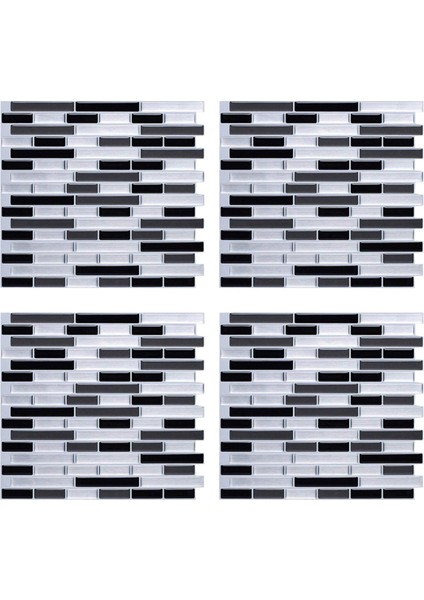 4x 3D Duvar Çıkartmaları Tuğla Duvar Kağıdı Kiremit Mutfak Banyo Backsplash Anti-Kiremit Ev Dekor 28X23.5 cm (Yurt Dışından)