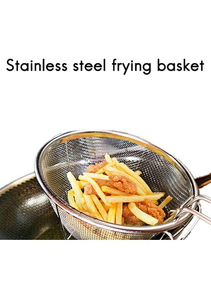 1 Adet Paslanmaz Çelik Kızartma Sepetleri Kızgın Yağ Kızartma Kızartma Sepeti Tek Saplı Örgü Şehriye Köfte Gıda Kevgir (Yurt Dışından) fiyatları