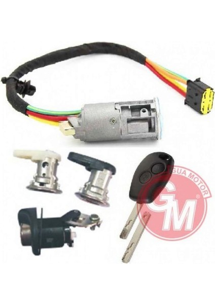 Kontak - Anahtari 4lü Set Dacia Logan-Sandero R.trafic Ii 2012- 2010-ALARM Düğmeli Anahtar Ile 18051