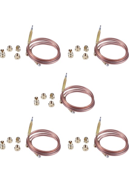5 Adet 900MM Gaz Sobası Evrensel Termokupl Kiti M6X0.75 Dökülen Somunlarla (Beş) Yedek Termokupl (Yurt Dışından)