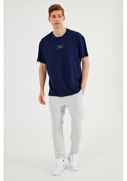 Leo Erkek Oversize Tshirt %100 Pamuk Bisiklet Yaka Baskı Detaylı Basic Tişört CMRE85 indirimleri