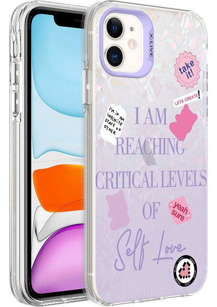 Apple iPhone 12 - Uyumlu Mermer Desenli Bulut E-Ticaret Marbello Kapak-Mor