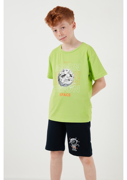 Pamuklu Regular Fit Bisiklet Yaka Şortlu Alt-Üst Takım Erkek Çocuk Takım 6212008