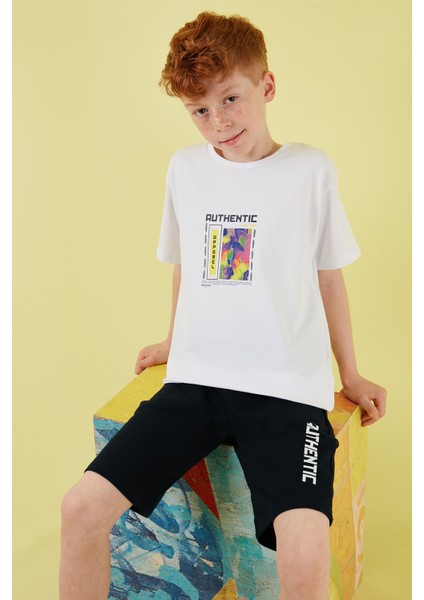 Pamuklu Regular Fit Bisiklet Yaka Şortlu Alt-Üst Takım Erkek Çocuk Takım 6212011