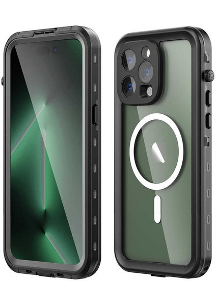 Apple iPhone 14 Pro Max - Uyumlu 1-1 Su Geçirmez Kılıf-Siyah