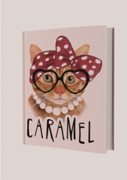 Caramel Çizgili 96 Yaprak Sert Kapak Defter