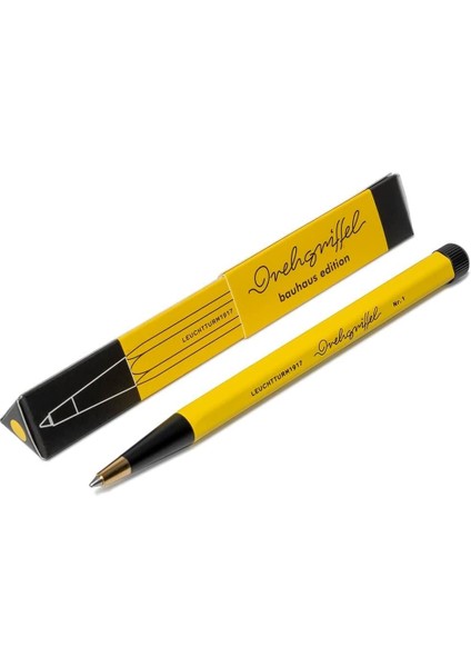 x Bauhaus Edition Drehgriffel Yellow / Black Ballpoint Pen Tükenmez Kalem 366204