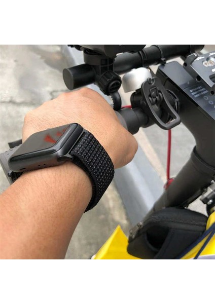 Watch Ultra 49MM Kordon Uyumlu Krd-03 Hasır Strap Kayış App Stripe Red