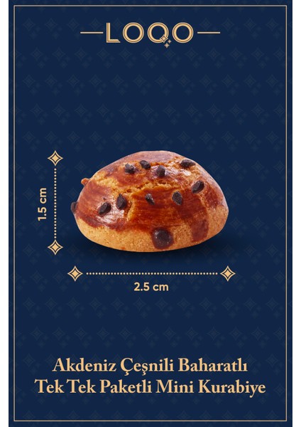 Akdeniz Çeşnili Çörekotu Kaplı Mini Kurabiye 1 kg (Tek Tek Paketli)