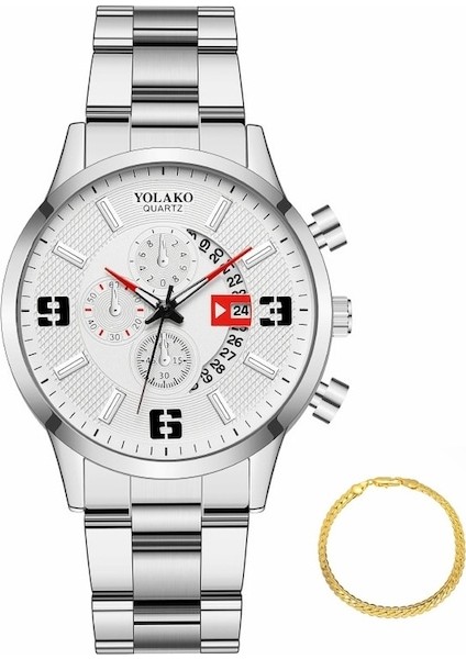 Fashionwoca WN099 Gümüş Erkek Çelik Kordon Saati (Yurt Dışından)