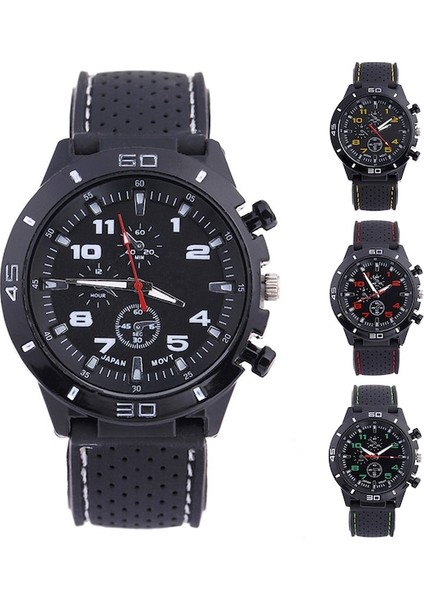 Yuvarlak Çerçeveli Silikon Erkek Saati Green (Yurt Dışından) fiyatları