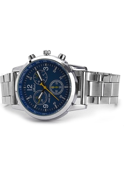 Erkek Yuvarlak Alaşım Band Analog Ekran Kuvars Kol Saati Blue (Yurt Dışından) modelleri