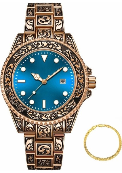 Fashionwoca WN073 Gül Altın Erkek Çelik Kordon Saati (Yurt Dışından)