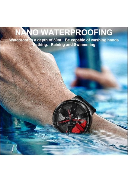 Erkek Waterproof Spor Tekerlek Tam Kuvars Kol Saati Red (Yurt Dışından) fiyatları