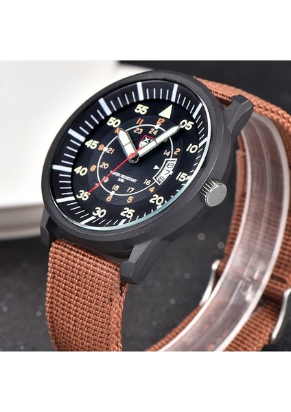 Erkek Kol Saati Lüks Askeri Stil Tarih Göstergeli Siyah Kadranlı (Yurt Dışından) fiyatları