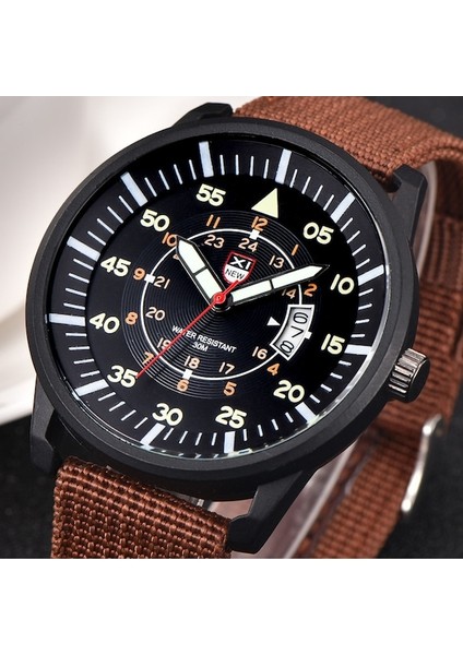 Erkek Kol Saati Lüks Askeri Stil Tarih Göstergeli Siyah Kadranlı (Yurt Dışından) fırsatları