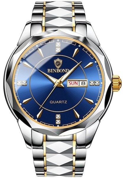 Fashionwoca WN133 Gümüş Erkek Su Geçirmez Takvim Tungsten Saat (Yurt Dışından)