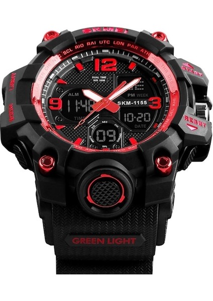 Skmei 1155 Erkek Dijital Analog Kol Saati Su Geçirmez Kırmızı (Yurt Dışından) modelleri