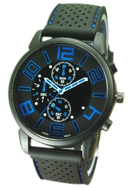 Erkek Kol Saati Silikon Kordon Çelik Blue (Yurt Dışından)