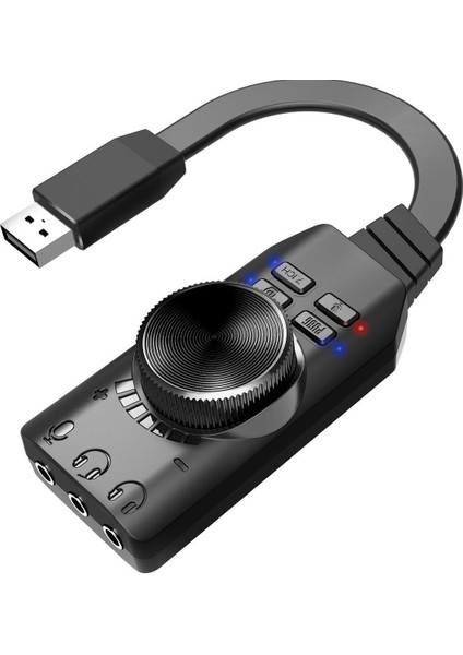 3185 USB Harici Ses Kartı 7.1 Uyumlu Dönüştürücü Plextone Gs3 Pubg Lol Mikrofon Destekli