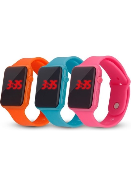 Unisex Kare LED Ekran Silikon Kordon Dijital Kol Saati White (Yurt Dışından) modelleri