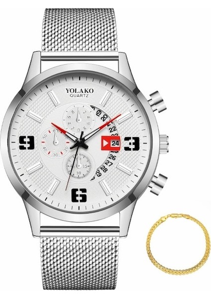 Fashionwoca WN092 Gümüş Erkek Çelik Kordon Saati (Yurt Dışından)