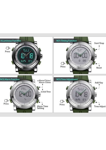 Sinobi 9368 Dijital ve Analog Saat Siyah Kayış Gümüş Kasa (Yurt Dışından) fiyatları