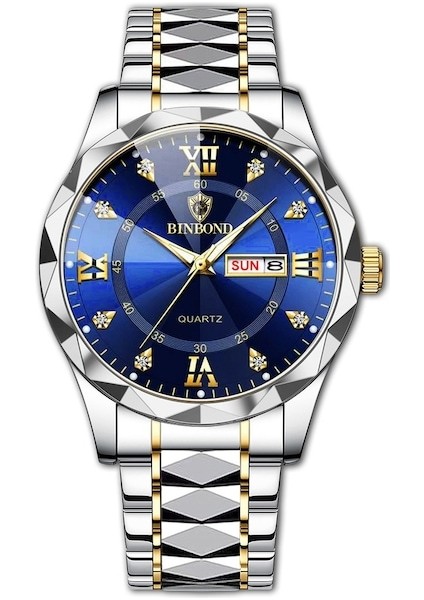 Fashionwoca WN147 Gümüş Erkek Su Geçirmez Işıklı Takvim Saati (Yurt Dışından)