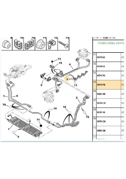 Enjektör Geri Dönüş 206 207 Bipper Nemo C3 Dw4 (1574.P6)