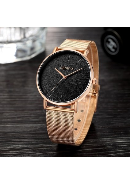Geneva Unisex Metal Kordon Kol Saati Altın Gül (Yurt Dışından) fiyatları
