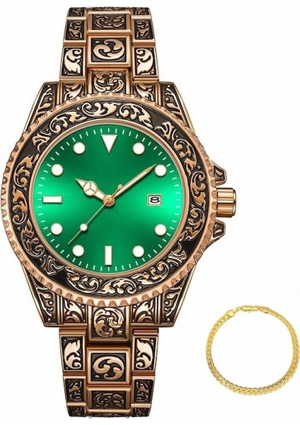 Fashionwoca WN071 Gül Altın Erkek Çelik Kordon Saati (Yurt Dışından)