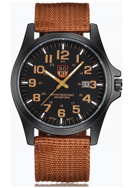 Cbtx Naylon Kordon Quartz Erkek Kol Saati Kahverengi (Yurt Dışından)