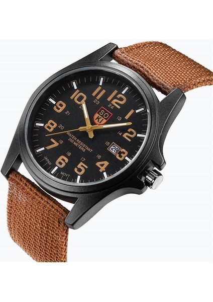 Cbtx Naylon Kordon Quartz Erkek Kol Saati Kahverengi (Yurt Dışından)