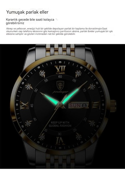 Jolıta Erkek Saat Su Geçirmez Aydınlık Takvim Kuvars Saat Gümüş -GZ1001 (Yurt Dışından) fiyatları